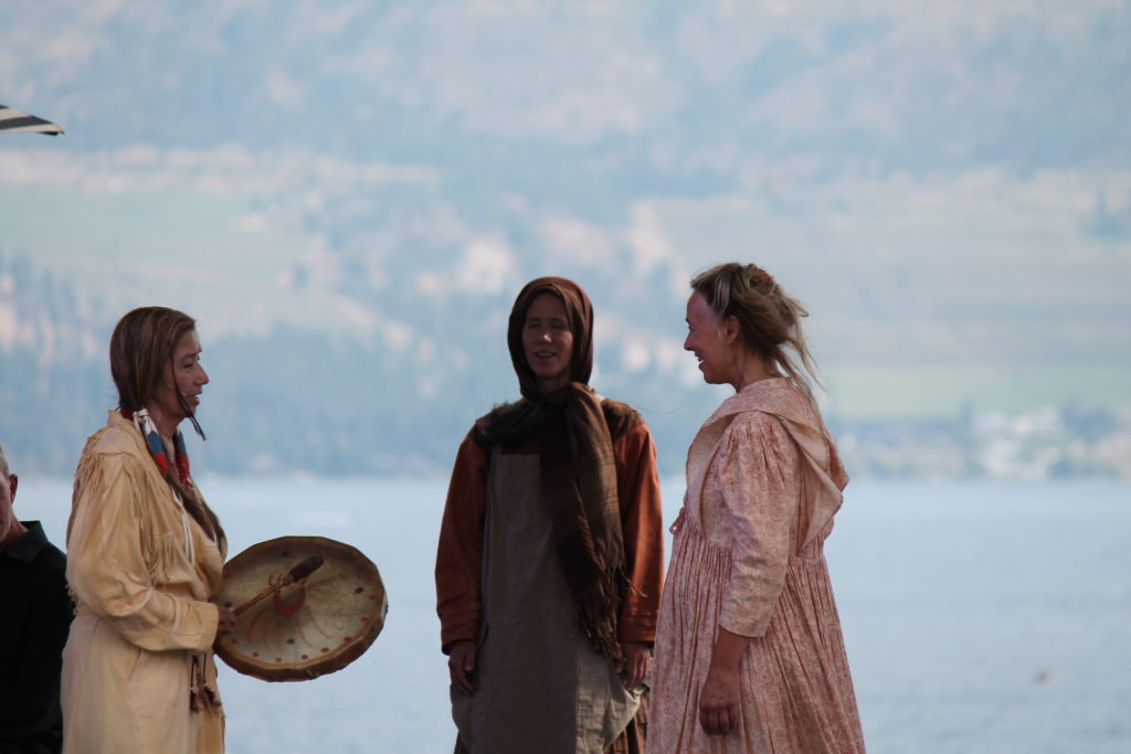 Delphine Derrickson-Armstrong, Heather Pawsey and Barbara Towell sing in a blend of western and syilx vocal technique in Leslie Uyada's original composition "Incantation"